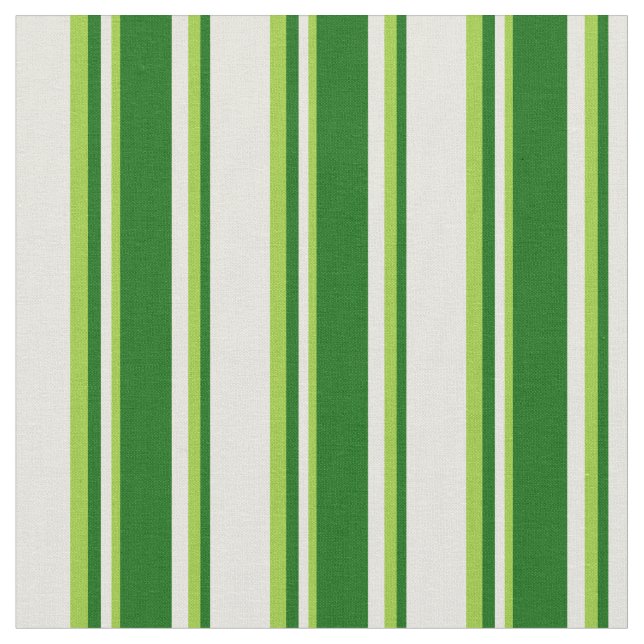 Beige, Dark Green & Green Coloured Lines Pattern Fabric (Close Up)