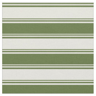 Beige & Dark Olive Green Striped Pattern Fabric