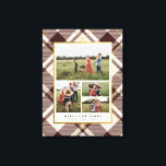 Beige & Dark Red Tartan 4 Photo Collage Christmas Canvas Print<br><div class="desc">Capture the magic of the season with our beige and dark red tartan plaid wrapped canvas. A rich and timeless tartan plaid background in deep red and beige, accented with refined faux gold touches, creates an exquisite backdrop. A graceful beige overlay cradles a heartwarming 4-photo collage, surrounded by a heartfelt...</div>