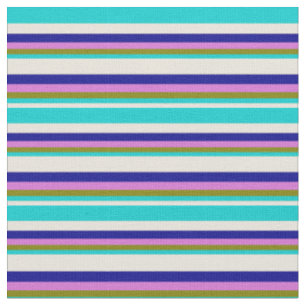 Beige, Dark Turquoise, Green, Orchid & Dark Blue Fabric
