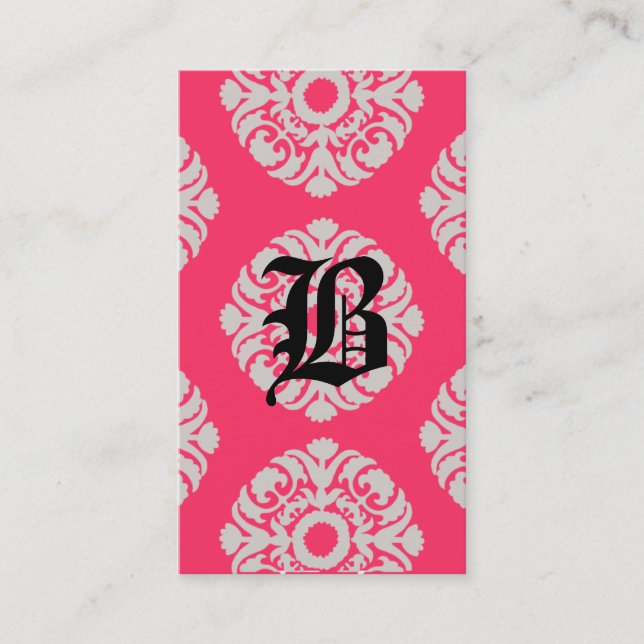 Beige de corail de monogramme de damassé de cartes (Devant)