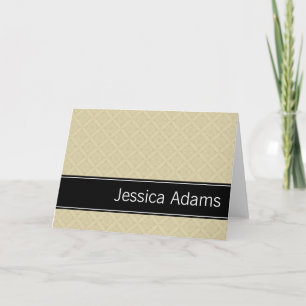 Beige Diamonds Pattern Personalized Note Card