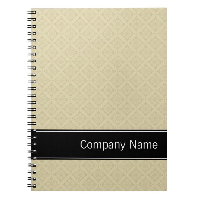 Beige Diamonds Pattern Personalized Notebook (Front)