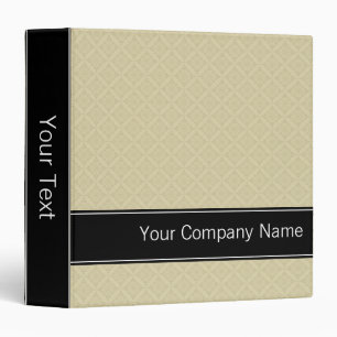 Beige Diamonds Pattern Personalized Office Binder