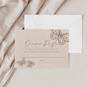 Beige Diaper Raffle Baby Shower Card