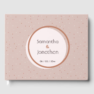 Beige Dots and Circles Wedding Guest Book