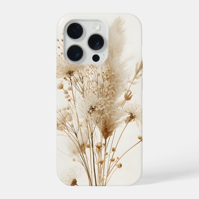 Beige Dried Flower Botanical iPhone Case (Back)