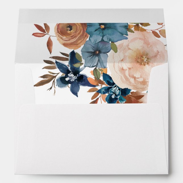 Beige & Dusty Blue Floral  Envelope 3 (Back (Bottom))