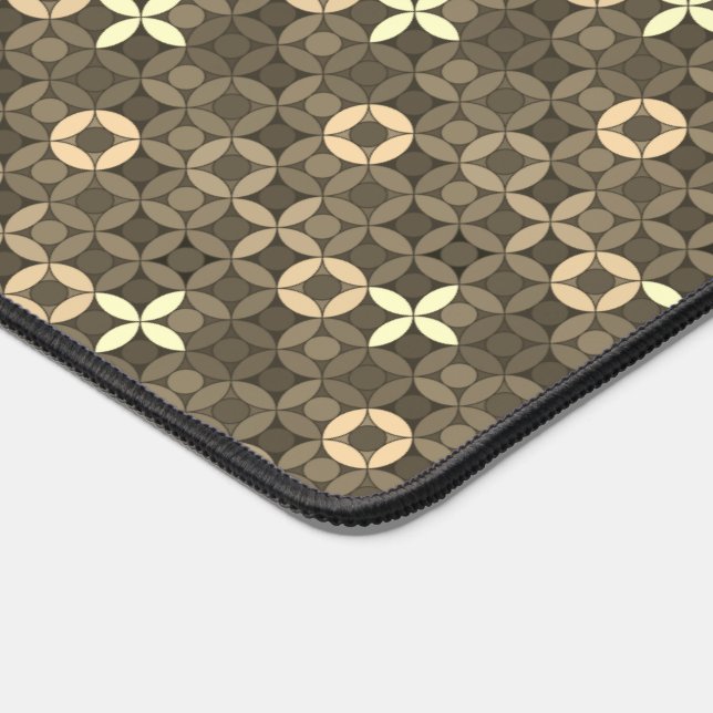 Beige Elegant Abstract Pattern Design Cool Neutral Desk Mat (Corner)