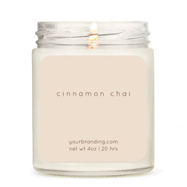 Beige Elegant Candle Cosmetic Sticker Label (Creator Uploaded)