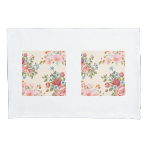 Beige Elegant Flowers Pillowcases
