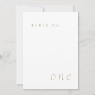 Beige Elegant Minimalist Table Number Card