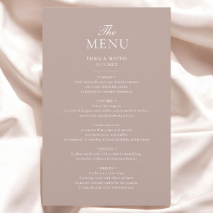 Beige Elegant Minimalist Wedding Menu