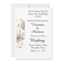 Beige Elegant Modern Wedding Invitation
