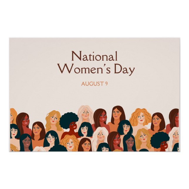 Beige Elegant National Women’s Day Poster (Front)