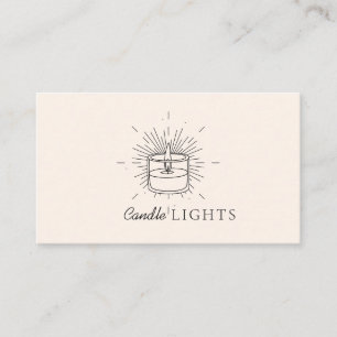 Beige Elegant Soy Handmade Candle Business Card