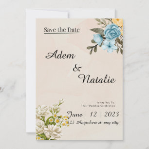Beige elegant Wedding Card