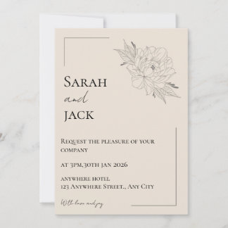 Beige Elegant Wedding Invitation design