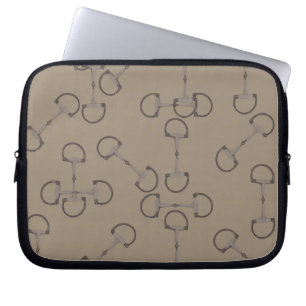 Beige Equestrian Horse Bits Laptop Sleeve