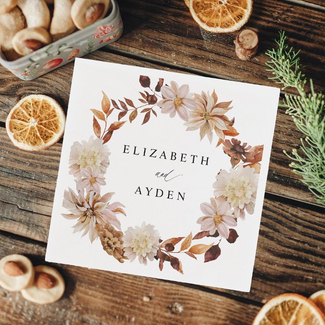 Beige Fall Floral Name Napkins 2 (Creator Uploaded)