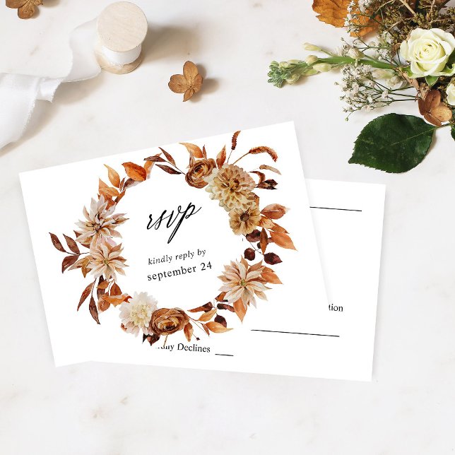 Beige Fall Floral w Meal RSVP (Creator Uploaded)
