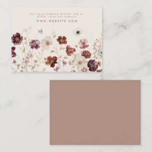 Beige Fall Floral Wedding Enclosure Card