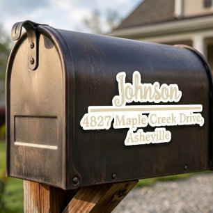 Beige Family Name & Address Mailbox Personalized