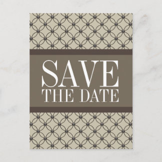 Beige Fancy Lattice Save the Date Postcard