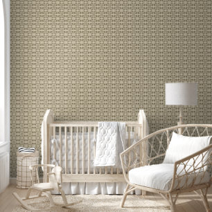 Beige Faux Lace Pattern Wallpaper