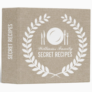 Beige Faux Linen With White Wreat Binder