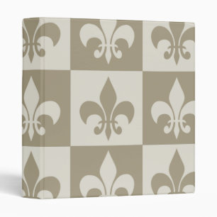 Beige Fleur de lis Binder