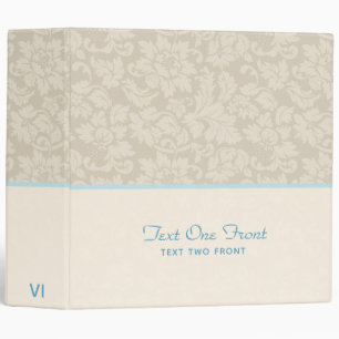 Beige Floral Damask Binder