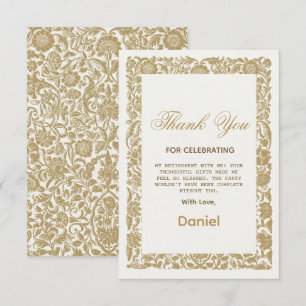 Beige Floral Surprise Retirement Party 2025 Thank You Card