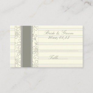 Beige Floral Wedding Table Place Setting Cards