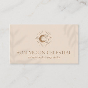 Beige Flower Shadow Energy Healing Sun Business Card