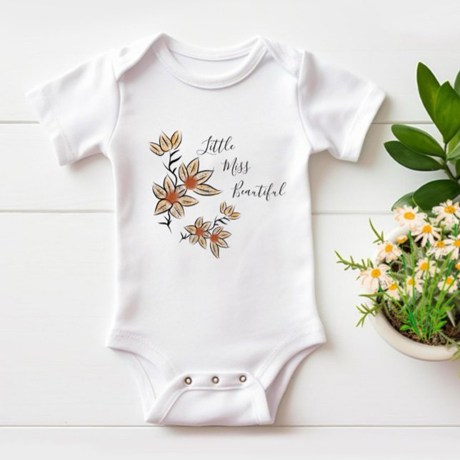 Beige flowers baby bodysuit (Creator Uploaded)