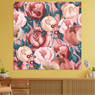 Beige Flowers Canvas Print