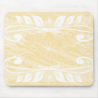 beige flowers mouse pad