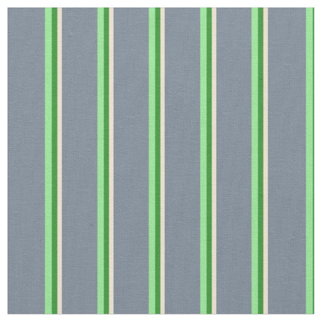 Beige, Forest Green, Light Green & Slate Grey Fabric (Close Up)