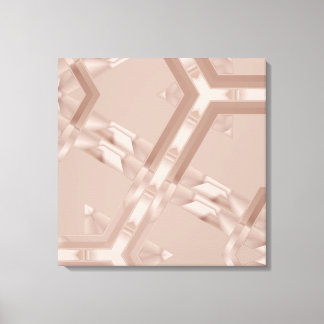 Beige Geometric Abstract Canvas Print