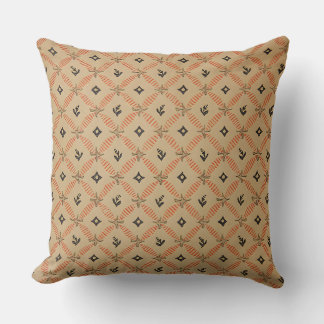 Beige Geometric Design Throw Pillow