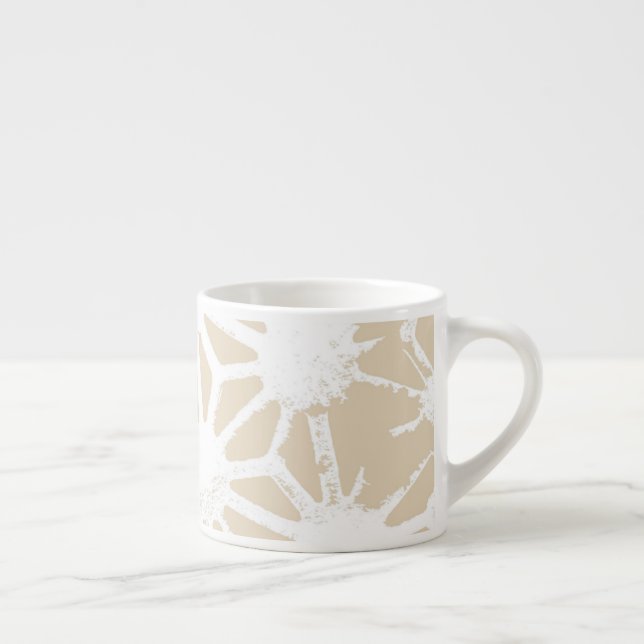 Beige geometric pattern espresso cup (Right)