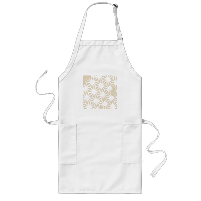Beige geometric pattern long apron (Front)