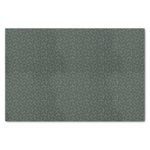 Beige Geometric Pattern on Dark Green Tissue Paper