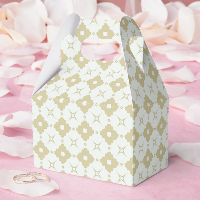Beige geometric seamless decorative pattern favor box (Wedding)