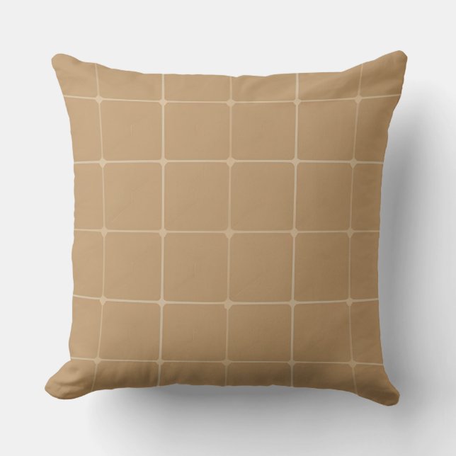 🟫Beige Geometric Tile Modern Pattern Home Decor✨ Throw Pillow (Front)