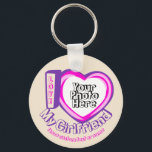 Beige Gift I love My Girlfriend Birthday Keychain<br><div class="desc">Beige Gift I love My Girlfriend Birthday</div>