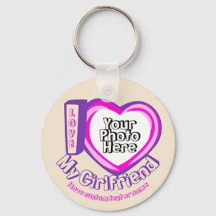 Beige Gift I love My Girlfriend Birthday Keychain