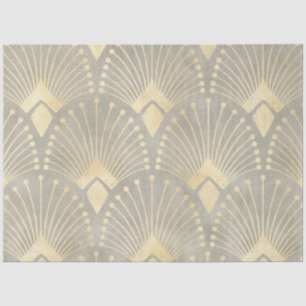 Beige,gold,Art Deco pattern,vintage,retro ,Metalli Tissue Paper