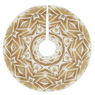 Beige Gold Decorative Christmas Tree Skirt